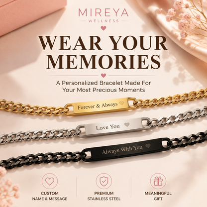 MIREYA Custom Engraved Photo Bracelet – Personalized Name & Picture Jewelry Gift