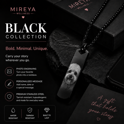MIREYA Custom Photo Engraved Necklace – Personalized Memory Pendant with Name & Message