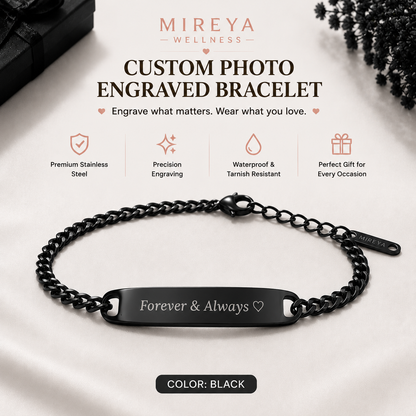 MIREYA Custom Engraved Photo Bracelet – Personalized Name & Picture Jewelry Gift